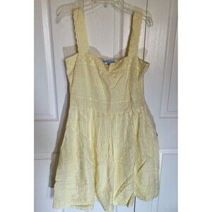 antonio melani dress 10 Solid yellow sleeveless lace A Line